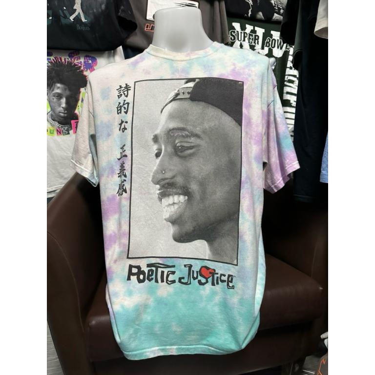Tie-Dye Vintage T-Shirt With Rapper Tupac Pattern (Size Xl) in Sembawang - Image 1