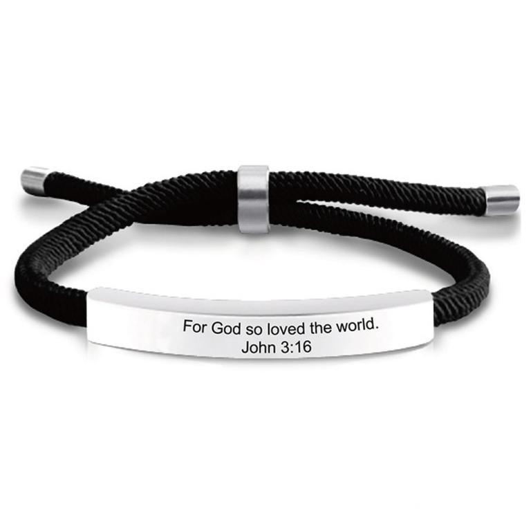 Stainless Steel Adjustable Bracelet With Scripture Charms … in Geylang - Image 1