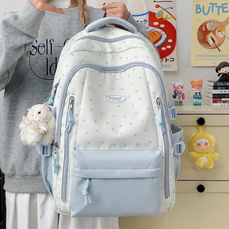 Cute Color Matching Schoolbag Large Capacity Preppy Style … in Novena - Image 1