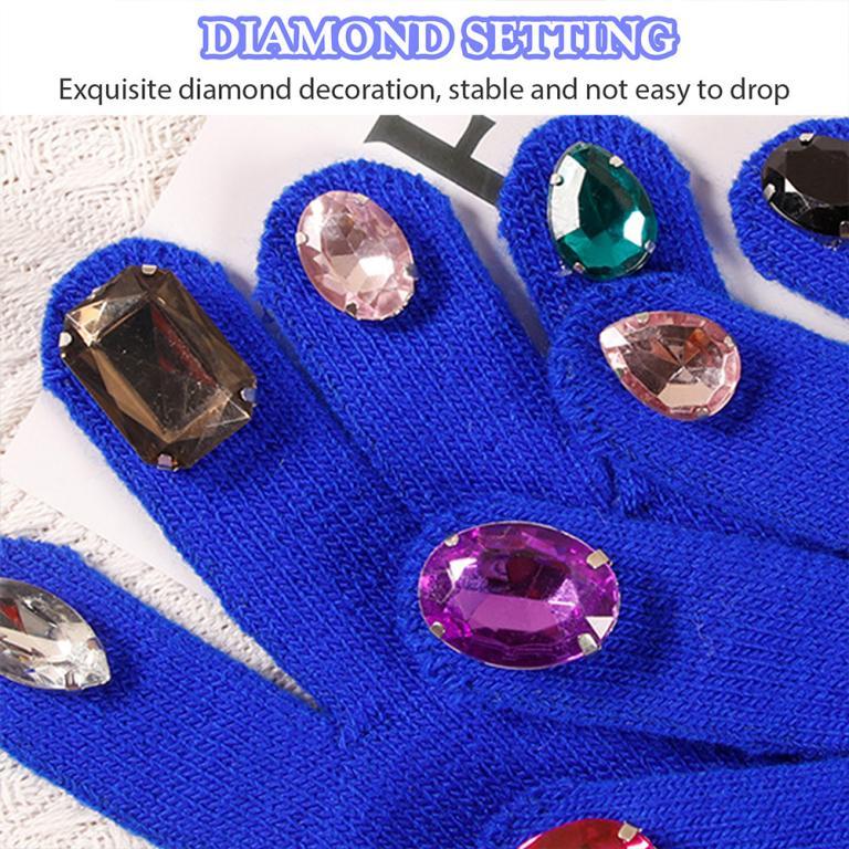 Fashion Warm Gloves Rhinestone Inlaid Windproof Riding … in Bishan - Image 1