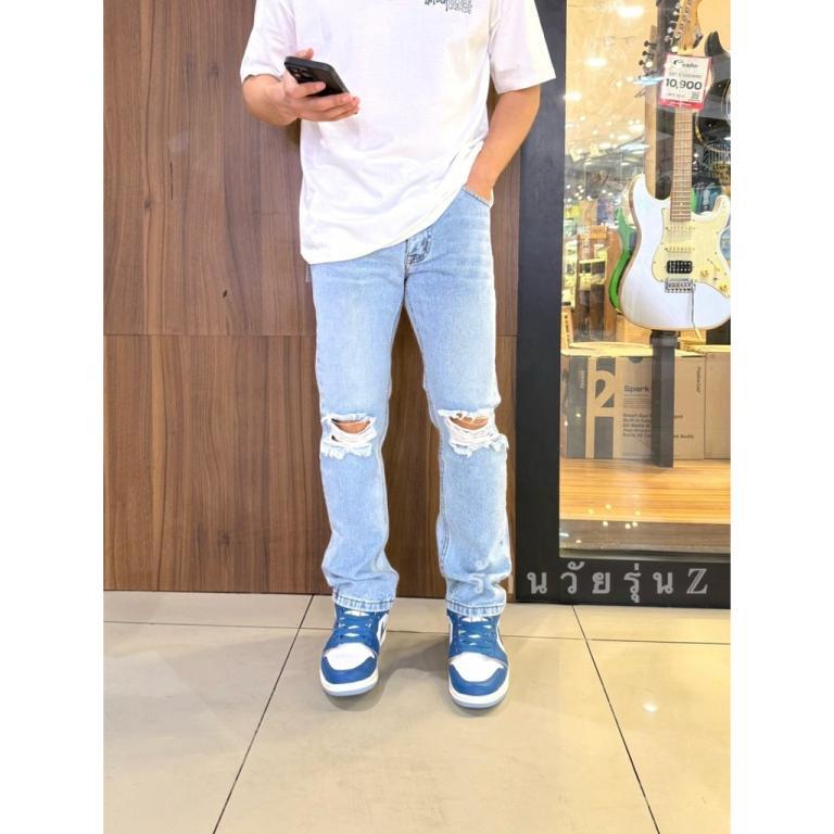 Slim-Leg Jeans With Ripped Knees On Both Sides Code 301 in Pasir Ris - Image 1