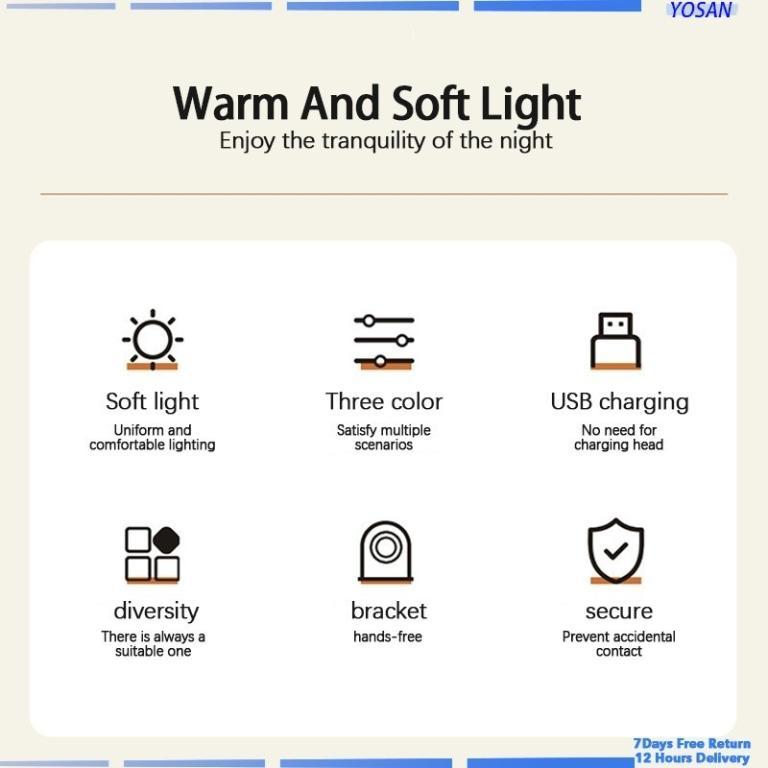 Multi-Socket Desk Lamp multi-purpose 3 Color Night Light … in Woodlands - Image 1