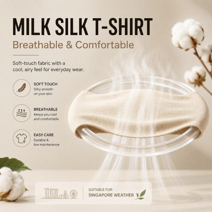 Round Neck Short Sleeve T-Shirt with Tech Code Style … in Bukit Merah - Image 1