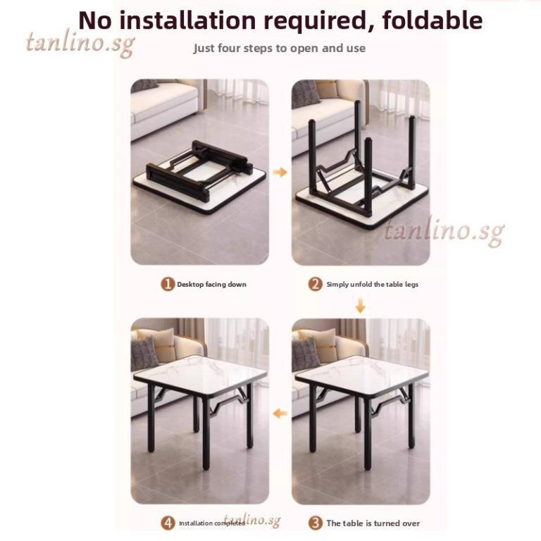 Non Blocking Leg Folding Table Square Dining Table Small … in North-Eastern Islands - Image 1