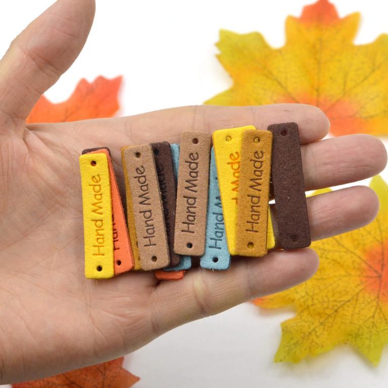 20pcs Assorted Handmade Motif Micro Fiber Soft Label Tags … in Singapore - Image 1