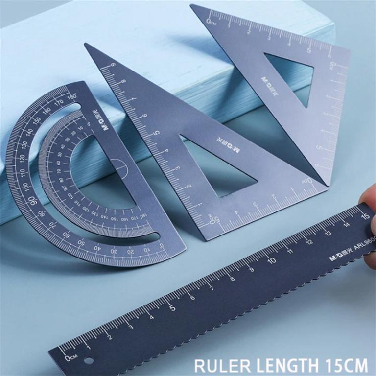 4Pcs/Set M&G Aluminium Ruler Set Maths Drawing Metal Ruler … in Mandai - Image 1