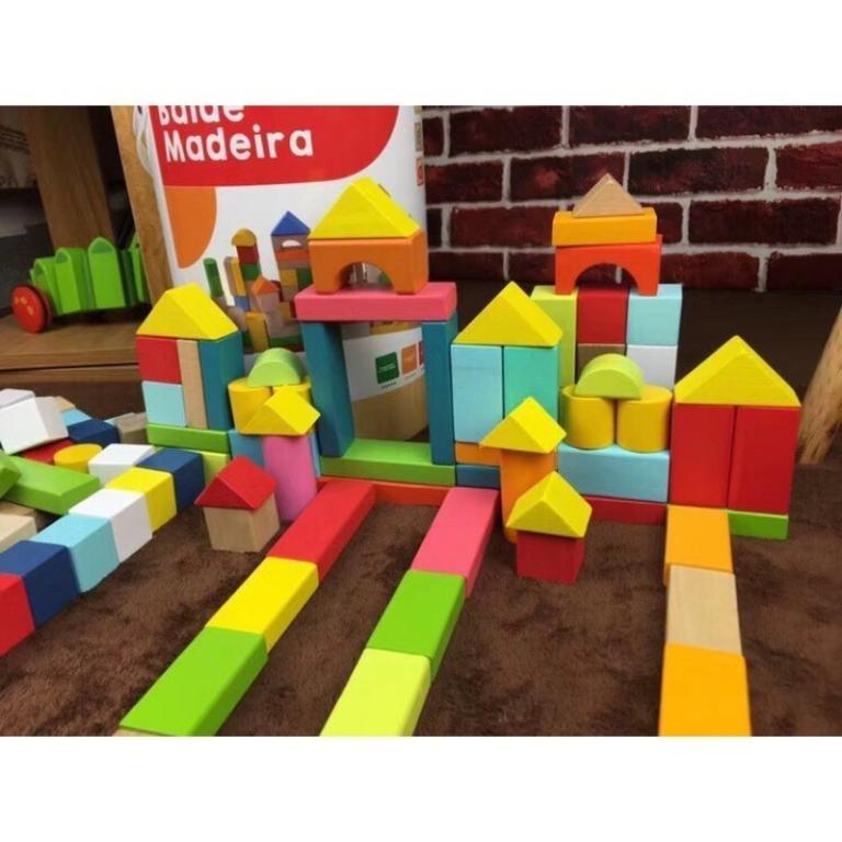 100PCS Wooden Toys For Development Blocks Plastic/Wood Toy … in Woodlands - Image 1