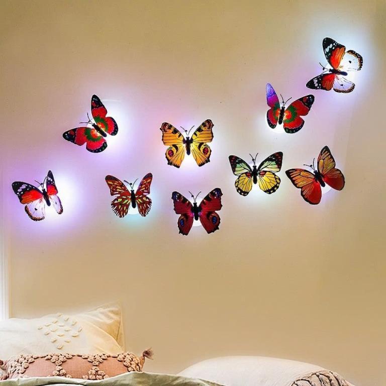 3D Butterfly LED Night Light Wall Sticker Colorful … in Singapore - Image 1