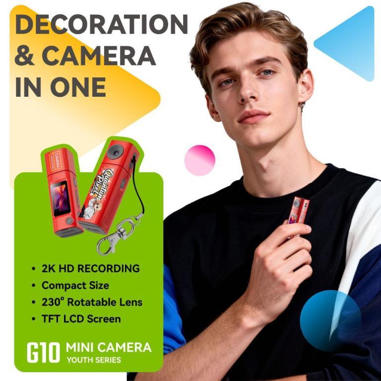 2K Digital Mini Camera Thumb Keychain Camera Retro Video … in Bishan - Image 1