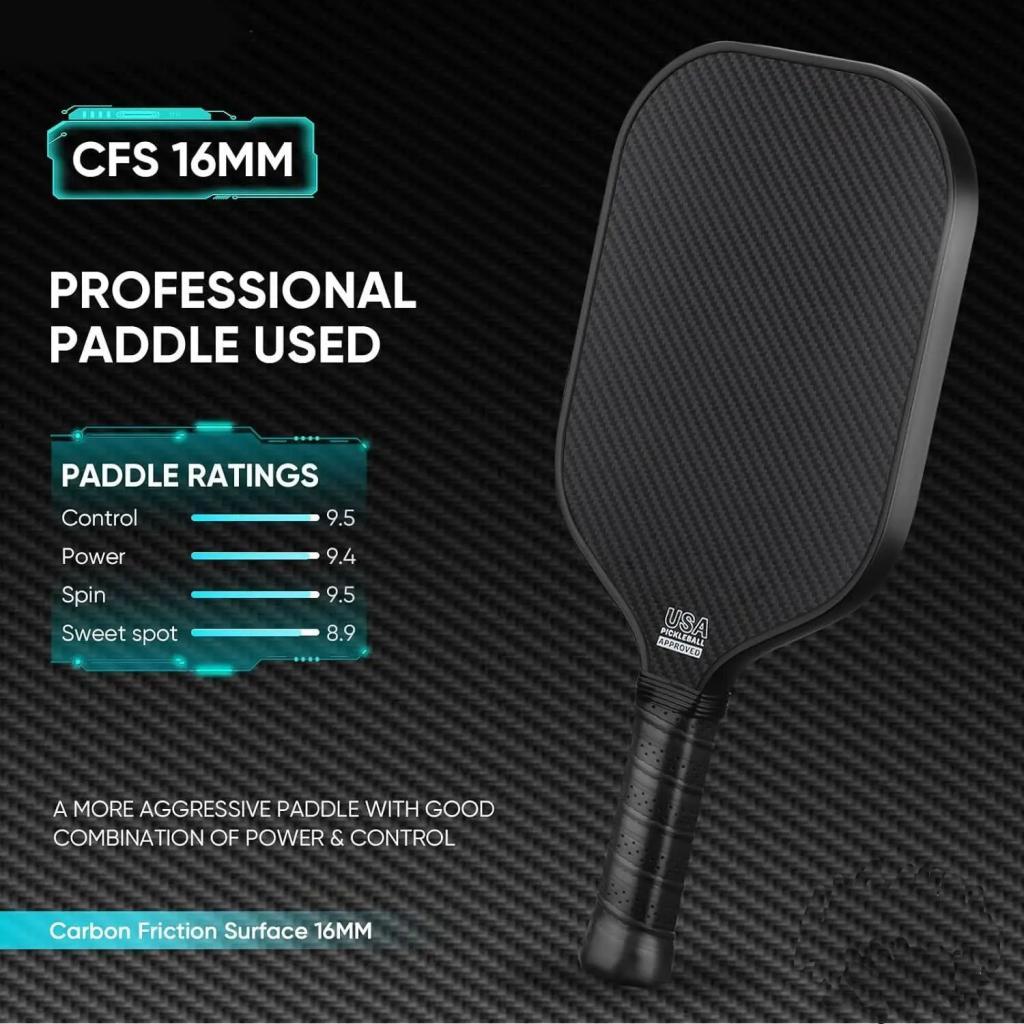 T700 Carbon Fiber Pickleball Racket 16mm, Matte Finish, … in Singapore - Image 1