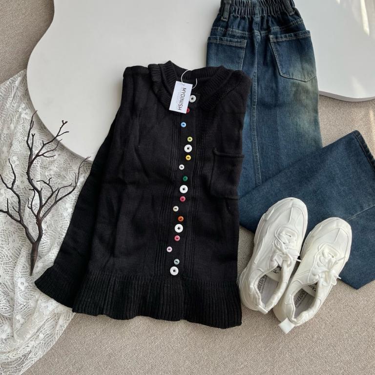 Veronica Ruffle Knit Cardigan Latest Korean StyleWanita in North-Eastern Islands - Image 1