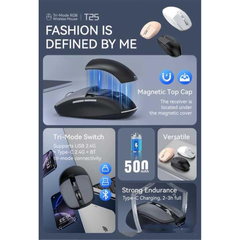 Bluetooth Wireless Mouse 3 Device Connection Dual Mode 2.4G … in Bukit Merah - Image 1