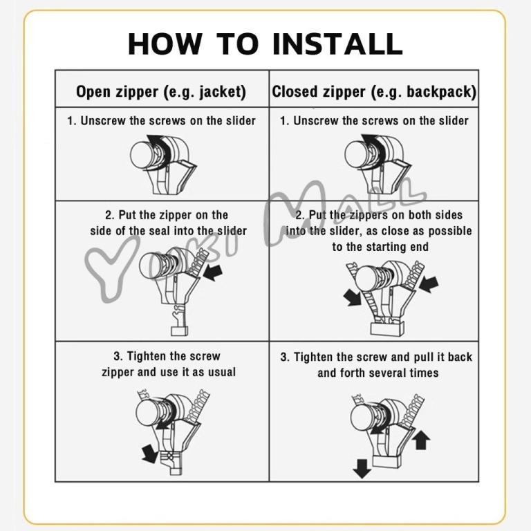 Yuki Repair Zipper Set 3 Different Sizes Removable And … in Sembawang - Image 1