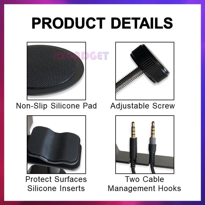 2IN1 Holder Headphone Hanger and Cup Headset Mount with … in North-Eastern Islands - Image 1