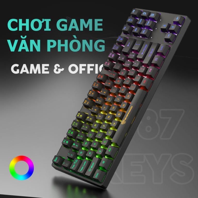 K87 Mechanical Computer Keyboard with 7-Color Led Wire, … in Bishan - Image 1
