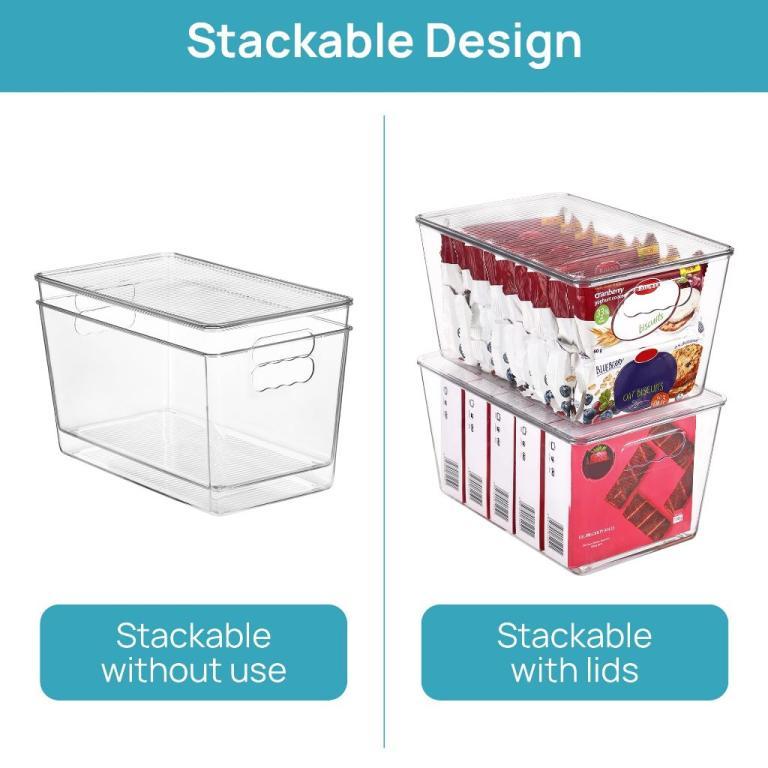 1Pc Acrylic Makeup Organizers Food Storage Box Stackable … in Pasir Ris - Image 1