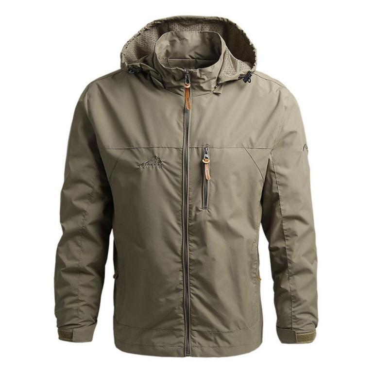 Spring Men's Mid-Length Jacket Detachable Cap Outdoor … in Geylang - Image 1