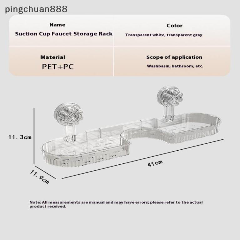 Pingchuan888 Suction Cup Washbasin Storage Rack Self-Distrib … in Sembawang - Image 1