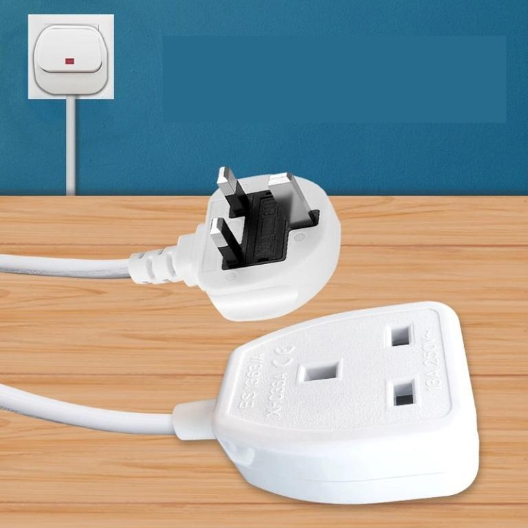 5m/2m UK 3Pin Plug To Female Socket Power Extension Cable … in Sengkang - Image 1