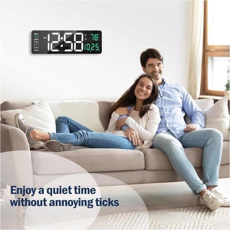 16.2 Inch LED Digital Wall Clock with Remote - Automatic … in Geylang - Image 1