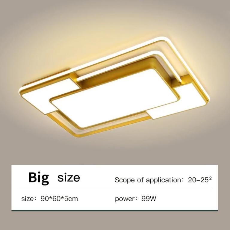 99W Modern Square LED Ceiling Light 3-Color Adjustable with … in Singapore - Image 1