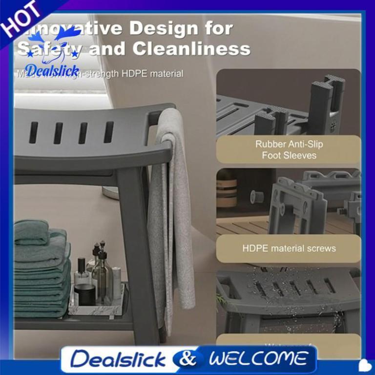 Shower Bench-Double Layer Plastic Bathroom Stool for … in Sembawang - Image 1