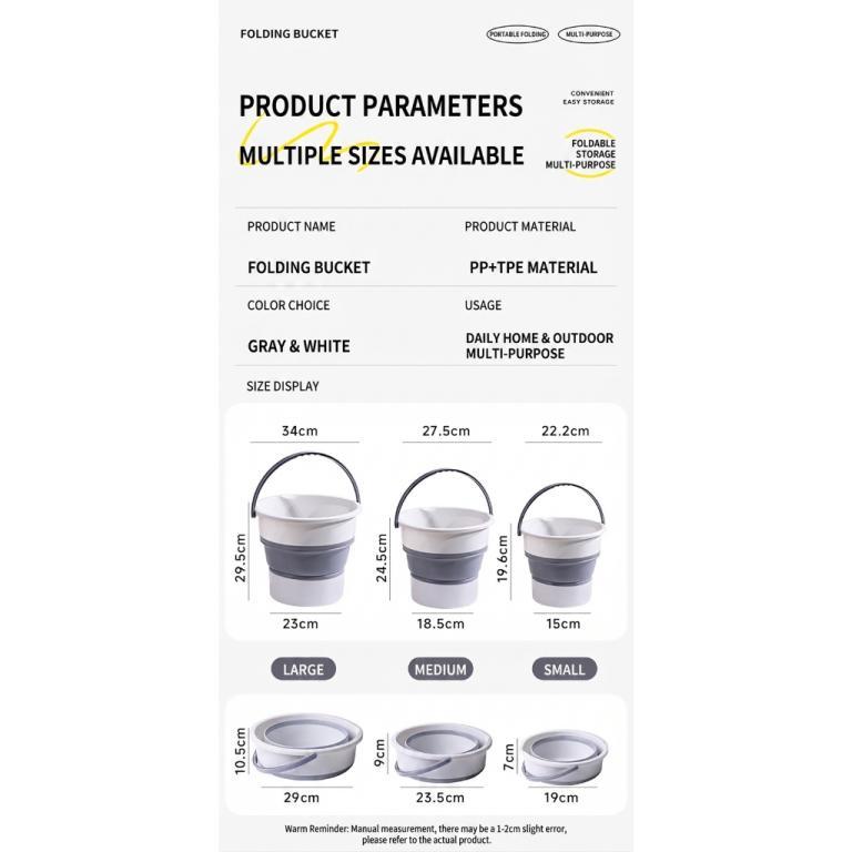 Portable Collapsible Bucket / PP+TPE Material / Foldable … in Pasir Ris - Image 1