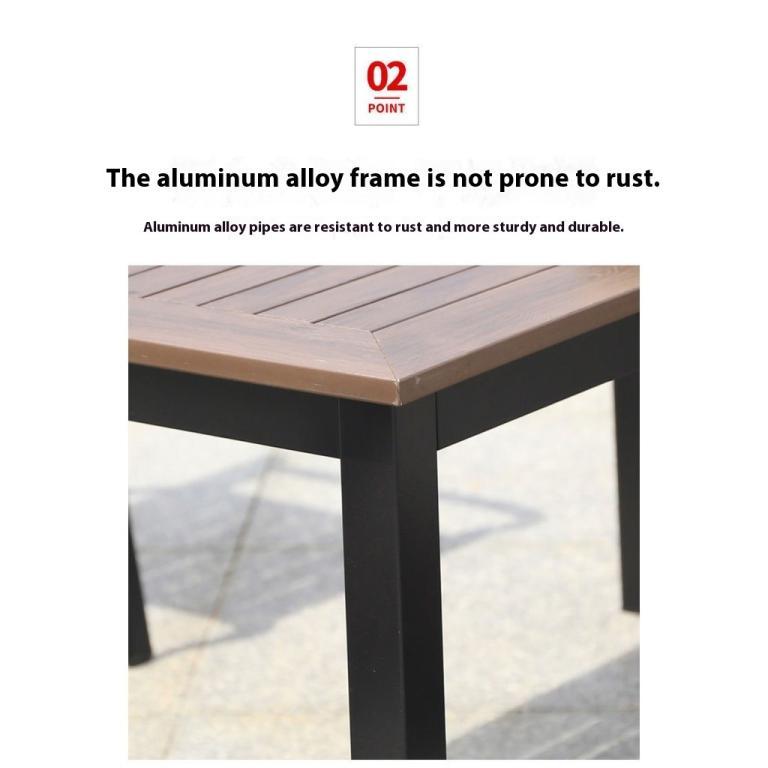 Outdoor Solid Wood Dining Table Square Dining Table Set … in Singapore - Image 1