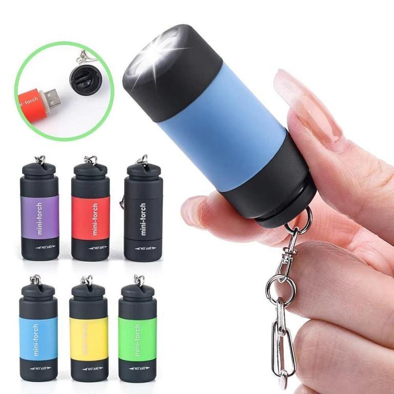 TOBIE Outdoor Flashlight Keychain, Protable USB Rechargeable … in Toa Payoh - Image 1