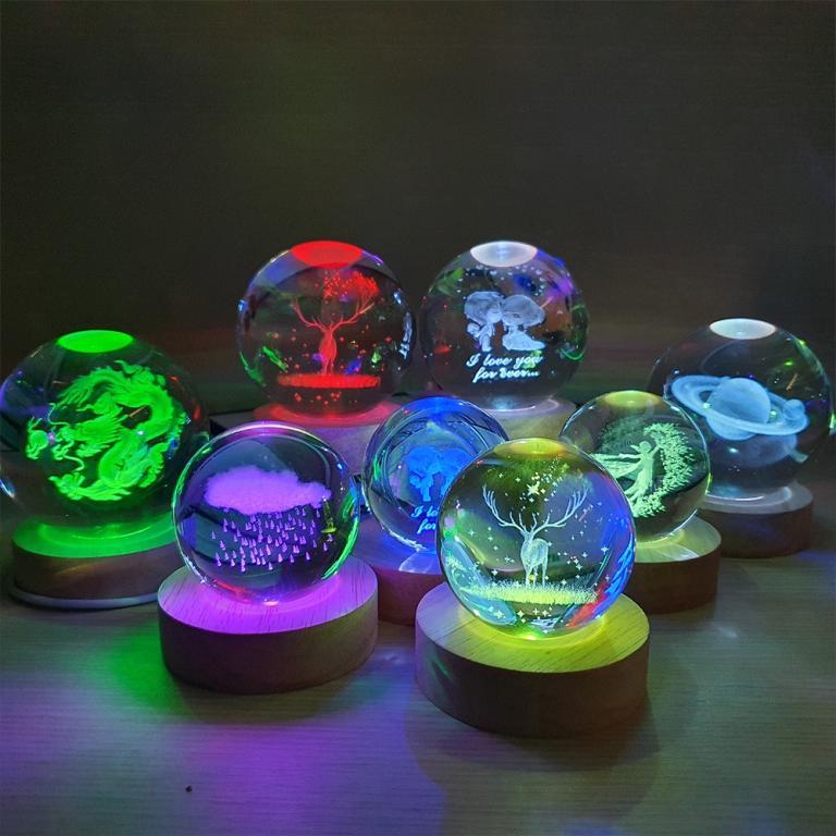Multi-colored 3D LED RGB crystal ball light, with switch, … in North-Eastern Islands - Image 1
