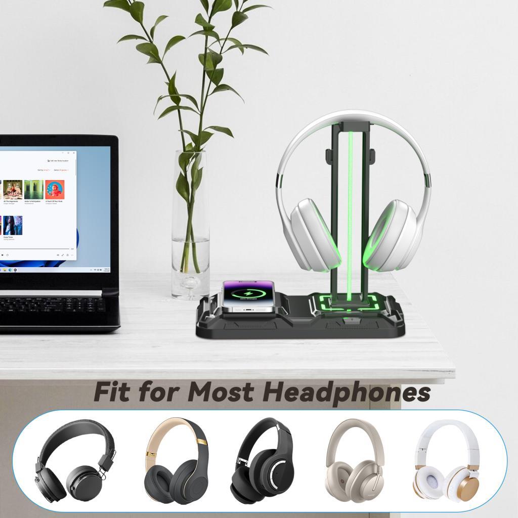 Headphone/Controller Stand with Wireless Phone Charging,Rota … in Singapore - Image 1