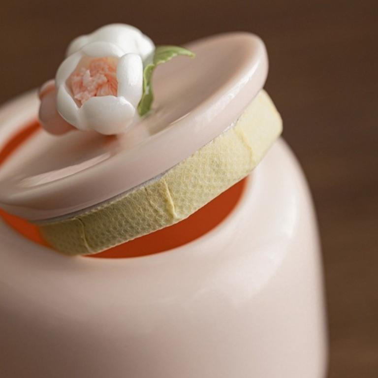 AELEGANT Ceramic Tea Jar, Moisture Proof Flower-Patterned … in Bukit Merah - Image 1