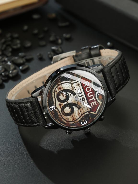 Retro Biker Men's Watch & Accessory Set – Leather Bracelet … in Bukit Batok - Image 1