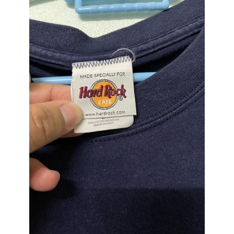 Dark Blue Vintage Stretch Shirt HARD ROCK Pattern Front And … in Bishan - Image 1