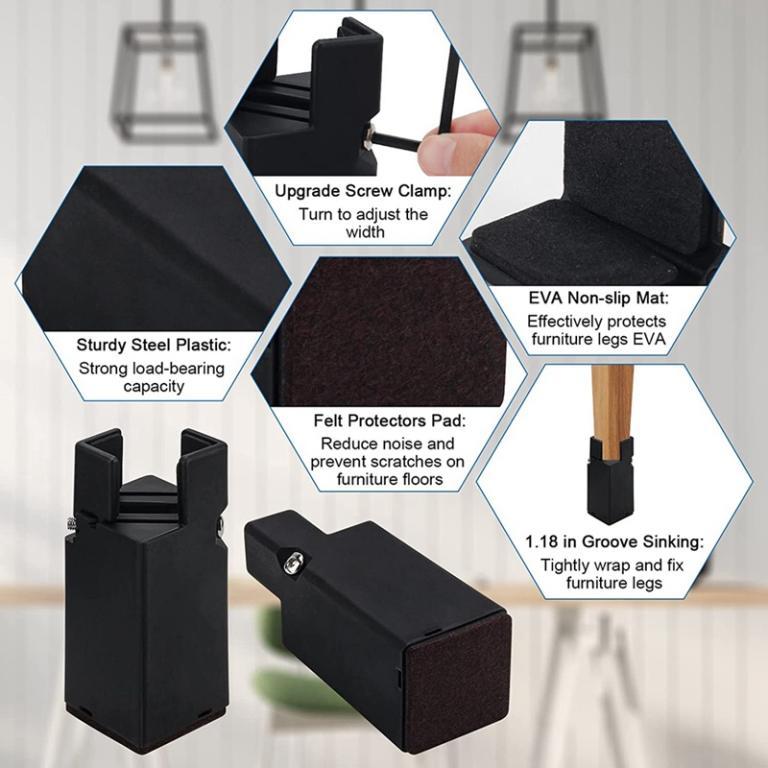 In stock-1Set Furniture Risers with Adjustable Screw Clamp … in North-Eastern Islands - Image 1