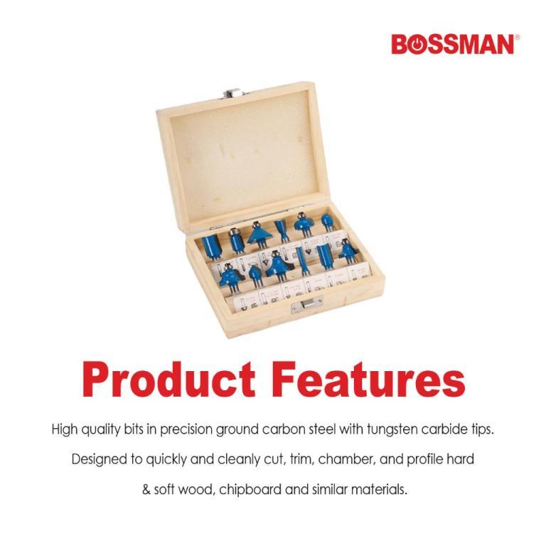 BOSSMAN BRB-612 12PCS High Quality Router Bit Set Wood … in Bishan - Image 1