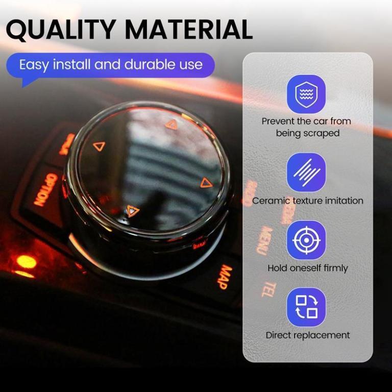For IDrive Car Multimedia Button Cover Trim Knob Sticker … in Bukit Batok - Image 1