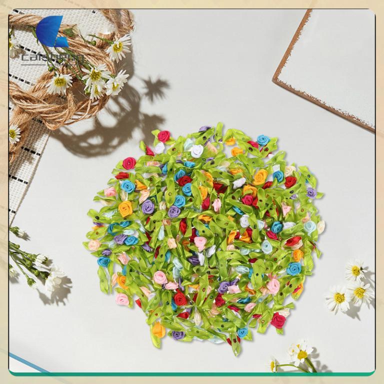 ????️ 300Pcs Multicolor Mini Satin Ribbon Roses for Decor … in Mandai - Image 1