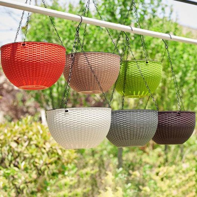 DEWDROP​ Imitation Rattan Hanging Pot, Plastic European … in Toa Payoh - Image 1