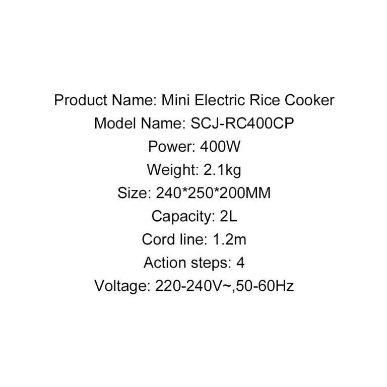 Shinil SCJ-RC400CP Mini Electric Rice Cooker Keep Warm … in North-Eastern Islands - Image 1