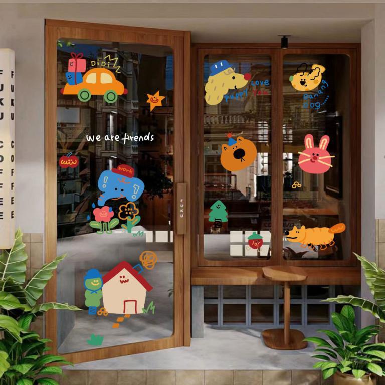 Ins Style PVC Electrostatic Sticker Shop Glass Door Sticker … in Mandai - Image 1