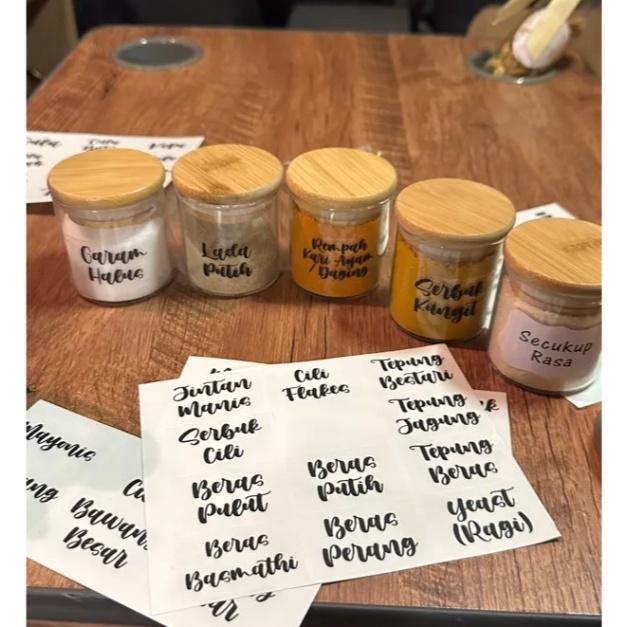 92pcs Sticker Label Dapur/Kitchen Style Font | Waterproof | … in Singapore - Image 1