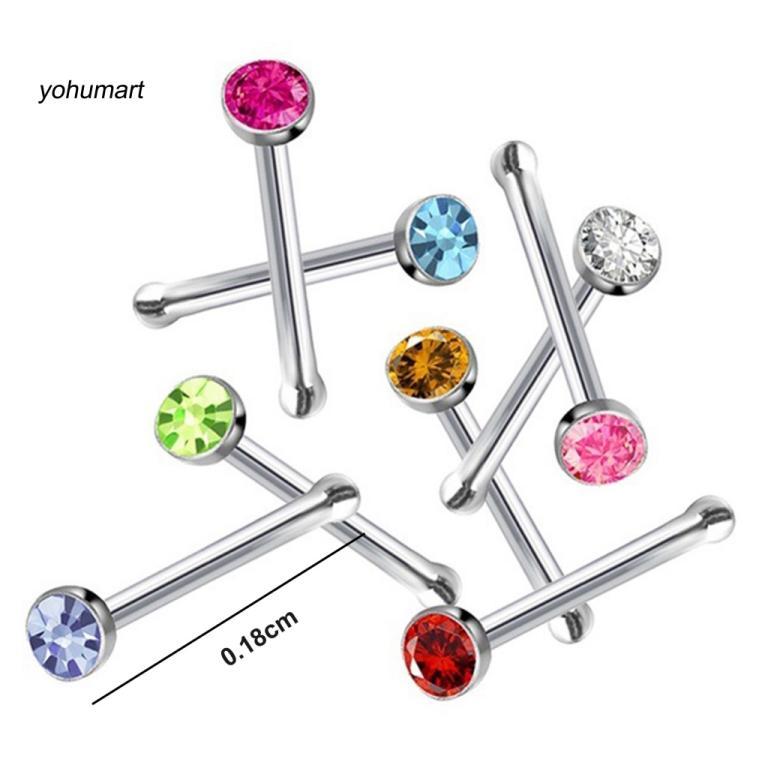60Pcs Nose Rings Piercing Attractive Rhinestone … in North-Eastern Islands - Image 1