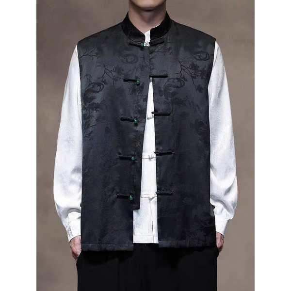 唐裝男 唐裝男套装 Spring Summer Thin Jacket Chinese Style Retro … in North-Eastern Islands - Image 1