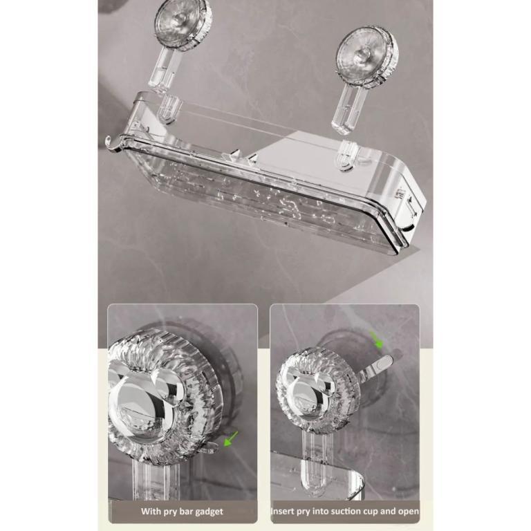 Ripple Suction Cup Storage Rack Bathroom Kitchen Sink Tray … in Toa Payoh - Image 1