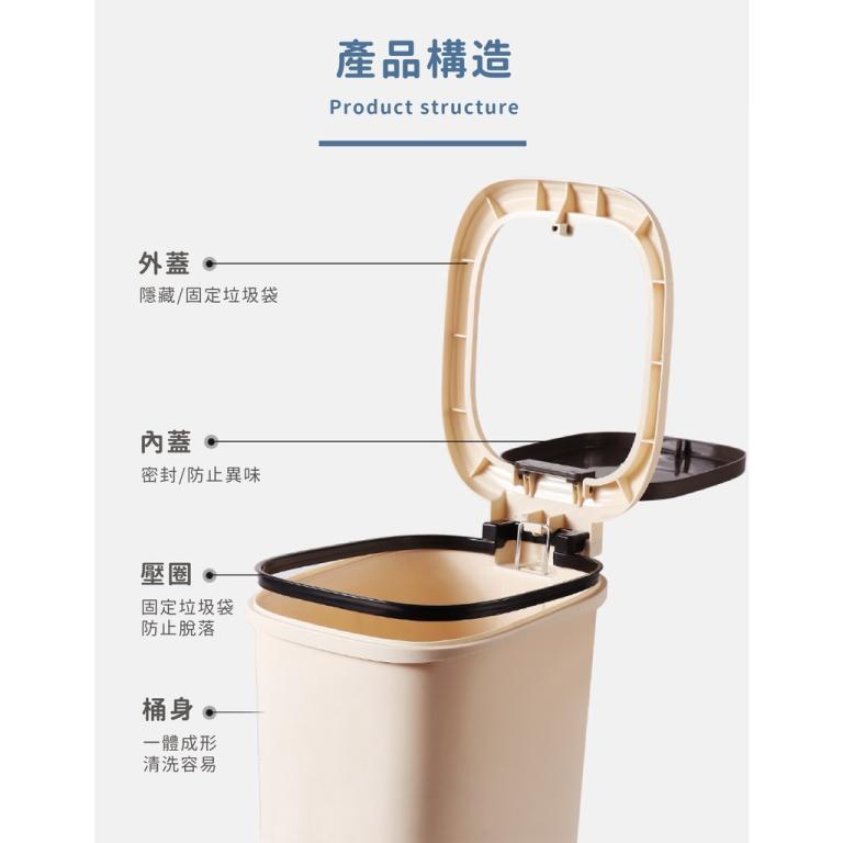 Press Ring Trash Can Contrast Color Simple Two-Color … in Toa Payoh - Image 1