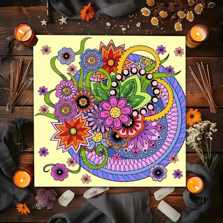 1PC Colorful Flower-Patterned Tarot Altar Cloth for … in Toa Payoh - Image 1