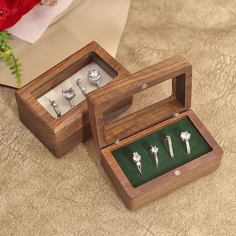 [READY STOCK] Square Rings Holder, 4 Slots Magnetic Cover … in Mandai - Image 1