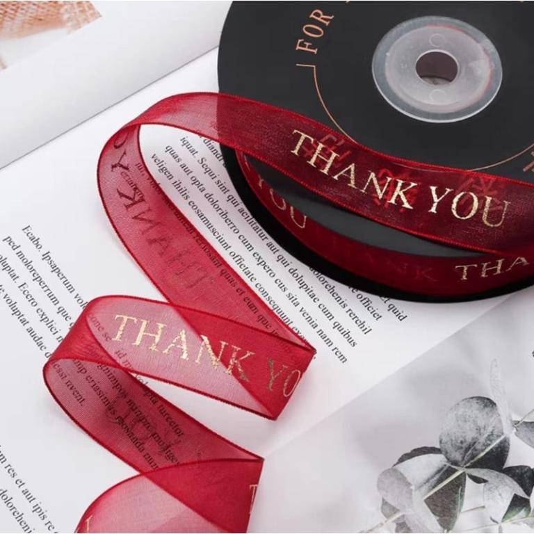 (5 Meter) 2cm Thank You Nylon Yarn Ribbon in Toa Payoh - Image 1