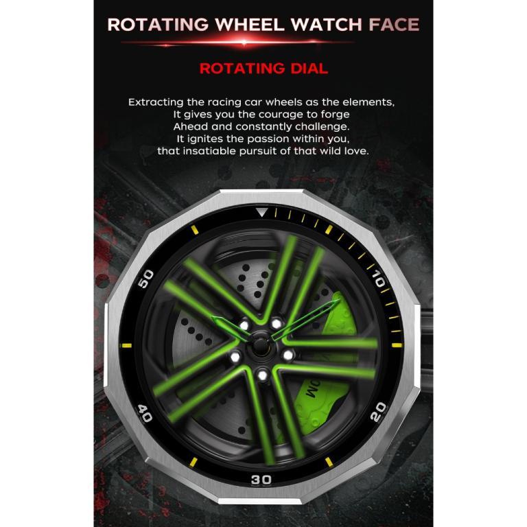SANDA 1162 Racing Wheel Quartz Watch Men's 3D Rotating … in Mandai - Image 1